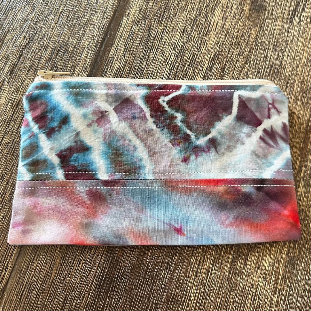 Handmade Tie Dye Zipper Pouch